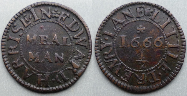 Little Drury Lane, Edward Harrise 1666 halfpenny